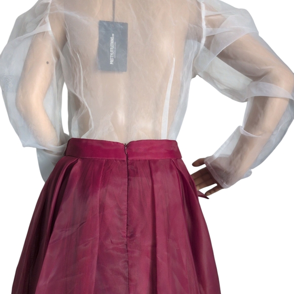 Gracia's Burgundy Layered A-Line Skirt- Tea Party/B-day/Brunch Ready!SM Prestine - Picture 12 of 12